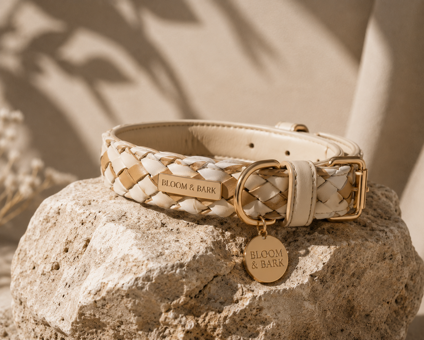 Bloom & Bark braided leather collar